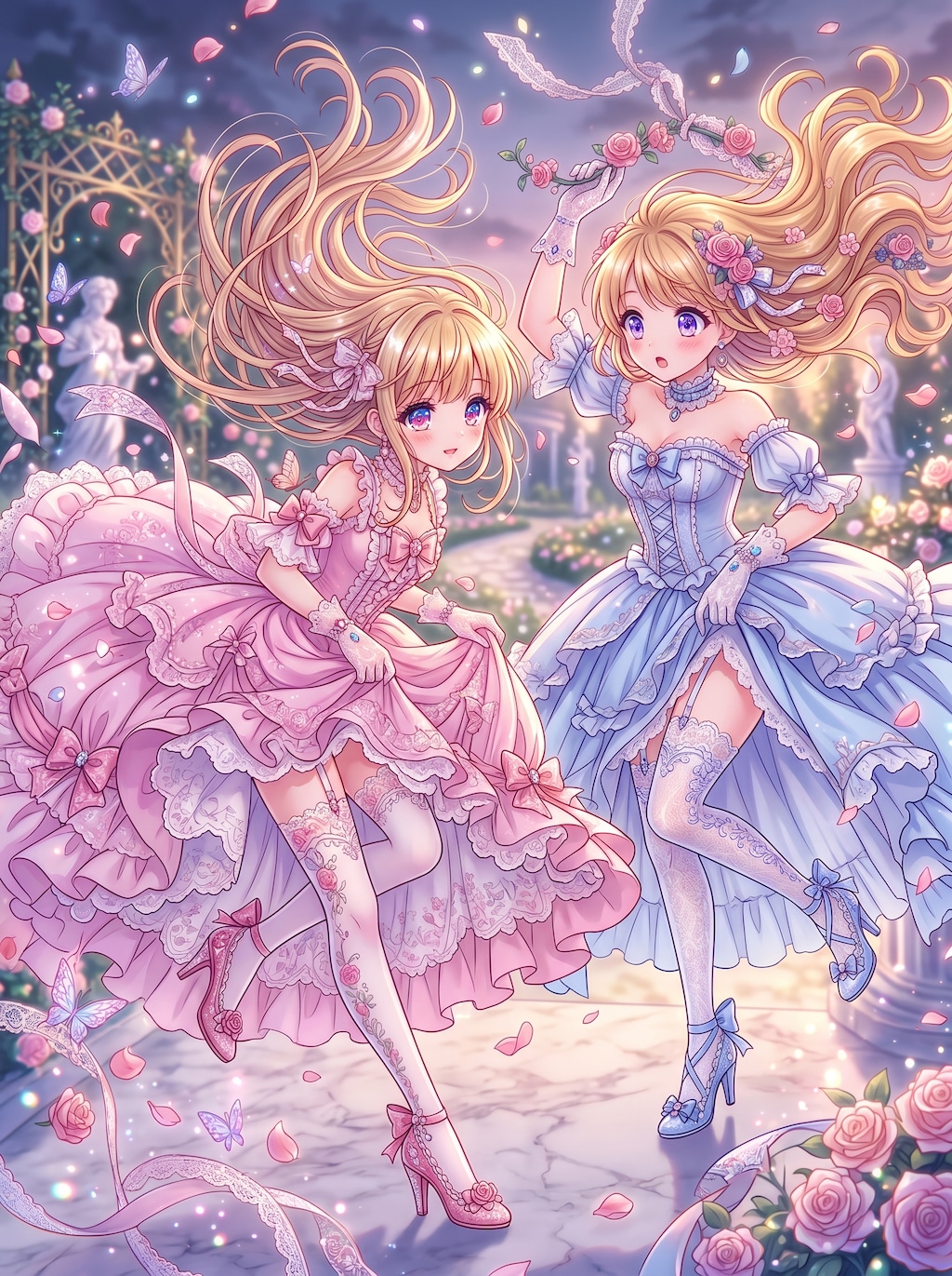 薔薇舞う優雅な双華