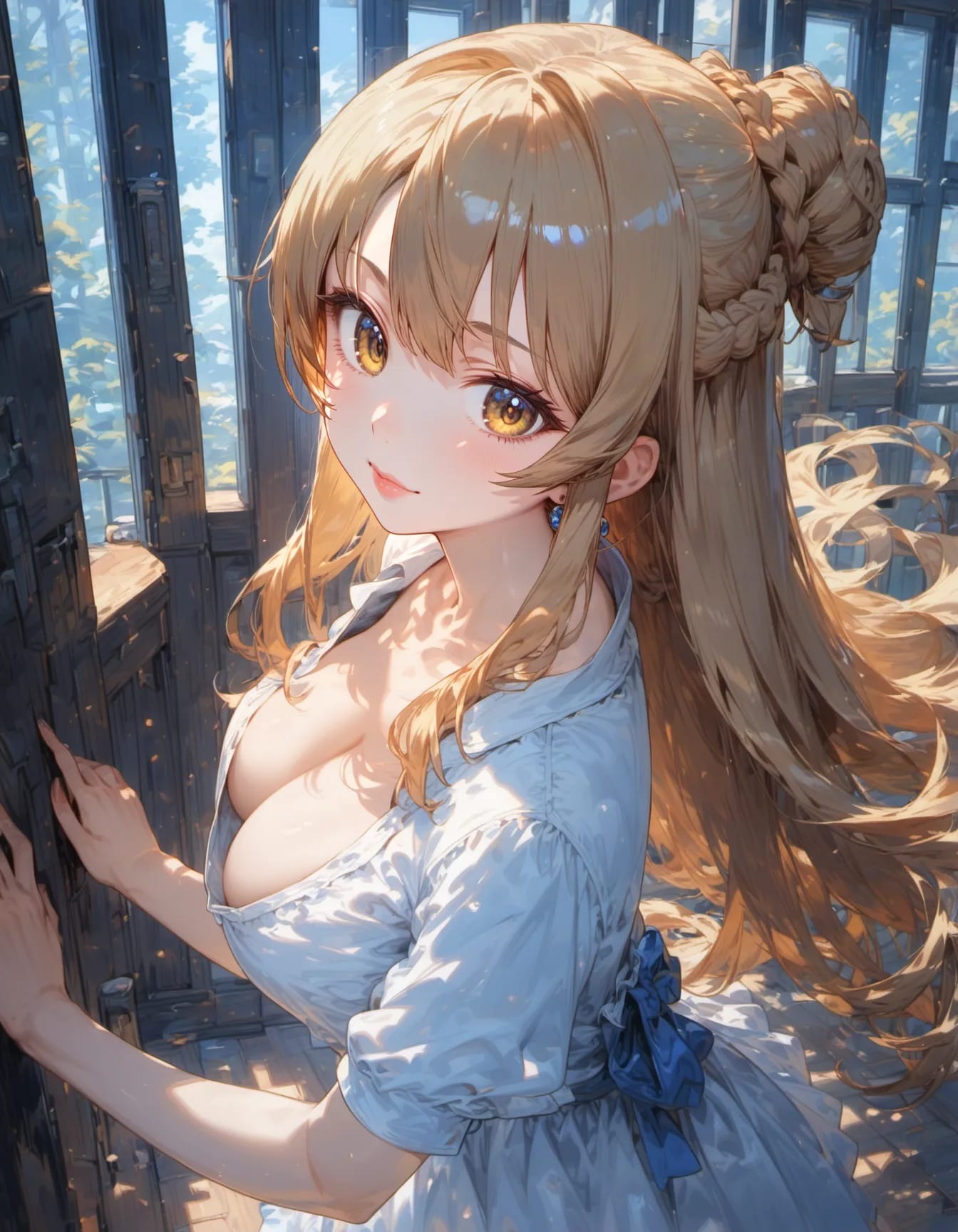 Golden Gaze by the Window | の人気AIイラスト・グラビア