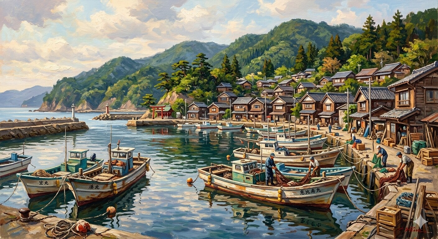 日本の漁村