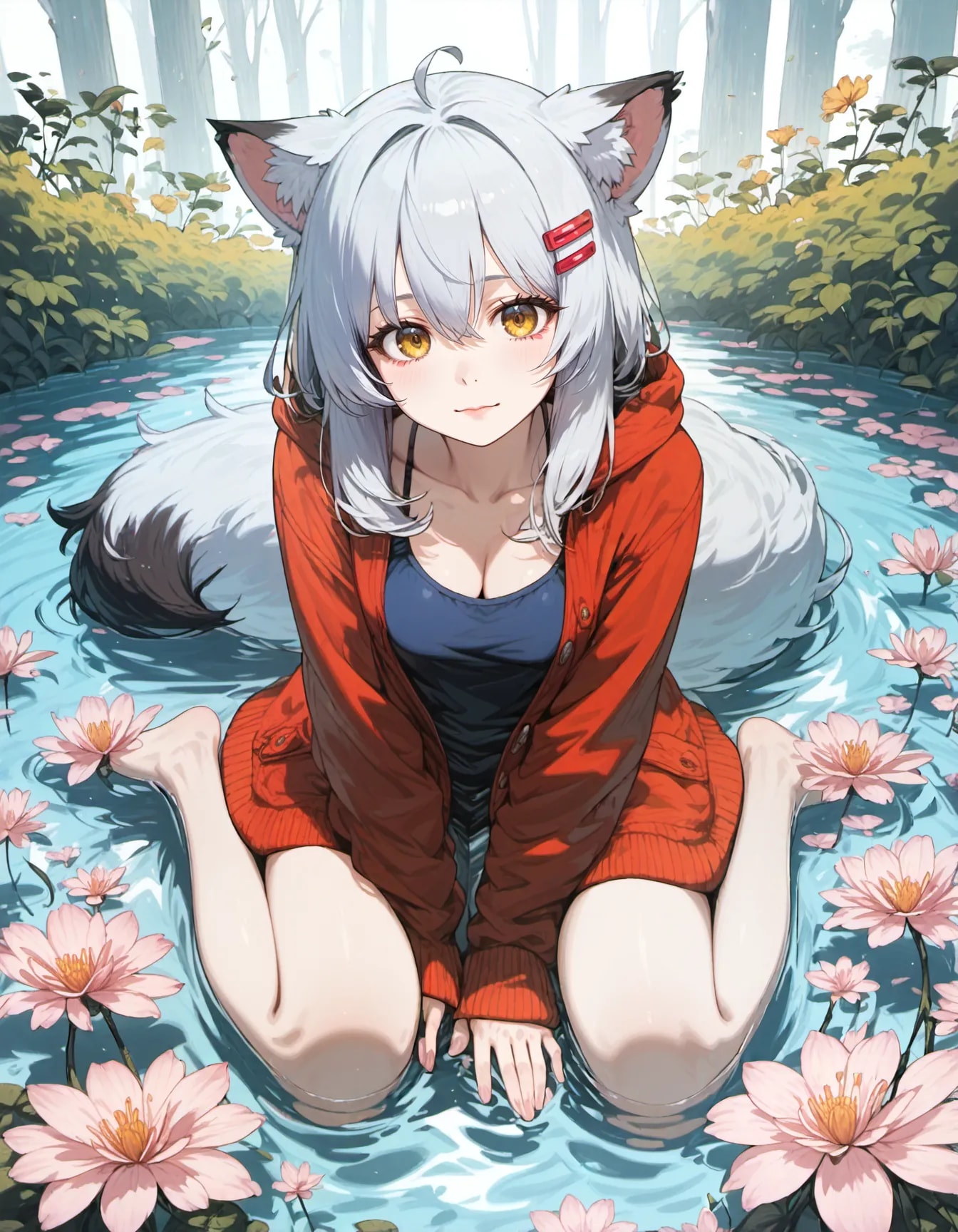 Blooming Along the Quiet Stream | の人気AIイラスト・グラビア