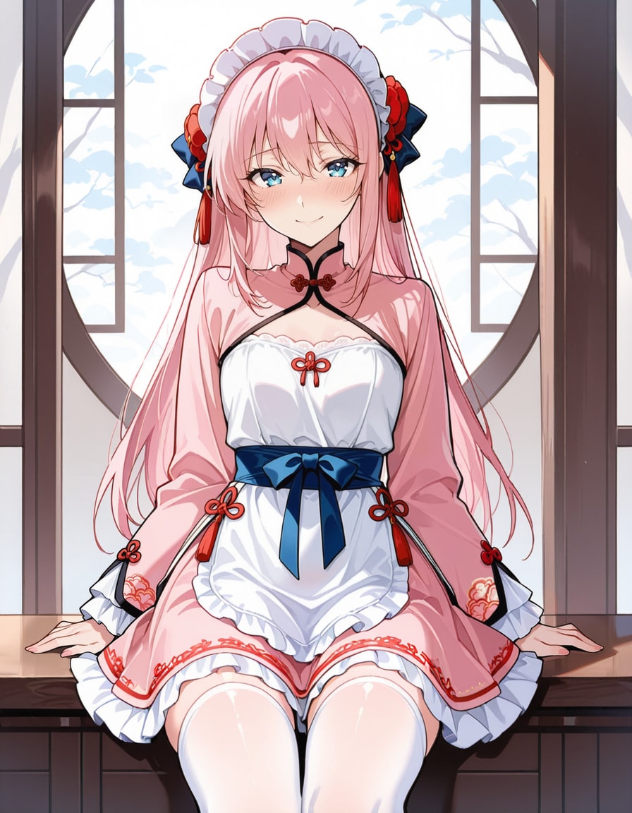 チャイナロリータを着る男の娘