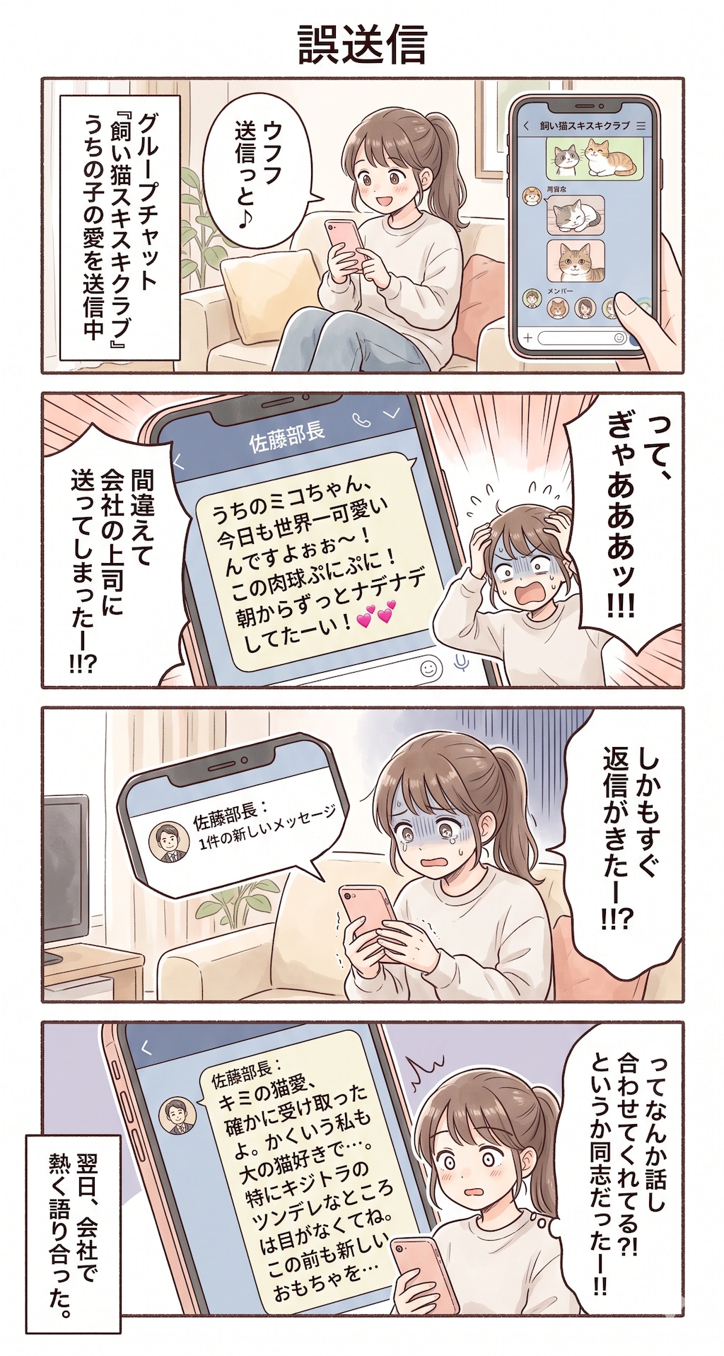 #79 ゆる日常4コマ「誤送信」