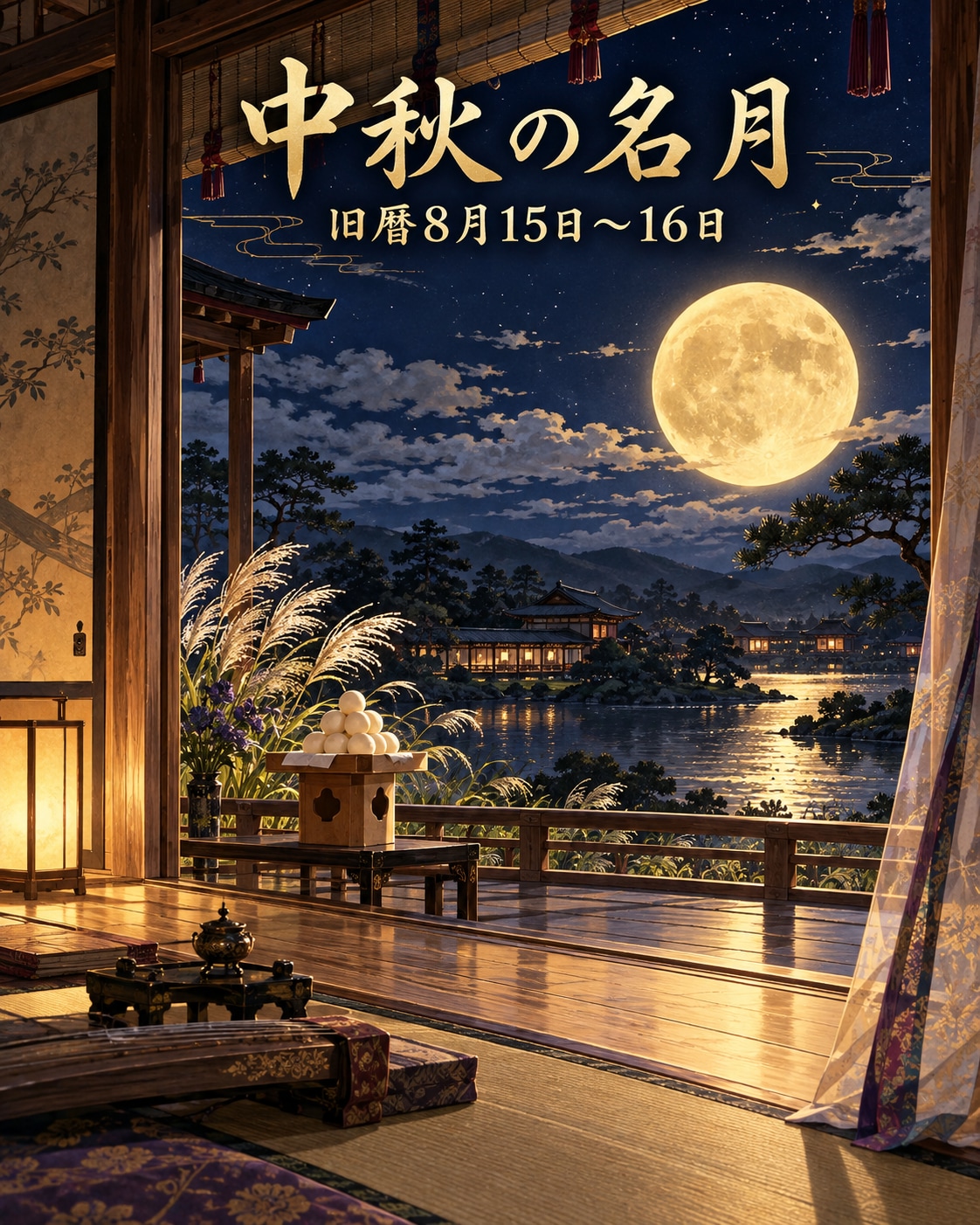 [今日は何の日 旧暦8月15日～16日] 中秋の名月 | の人気AIイラスト・グラビア