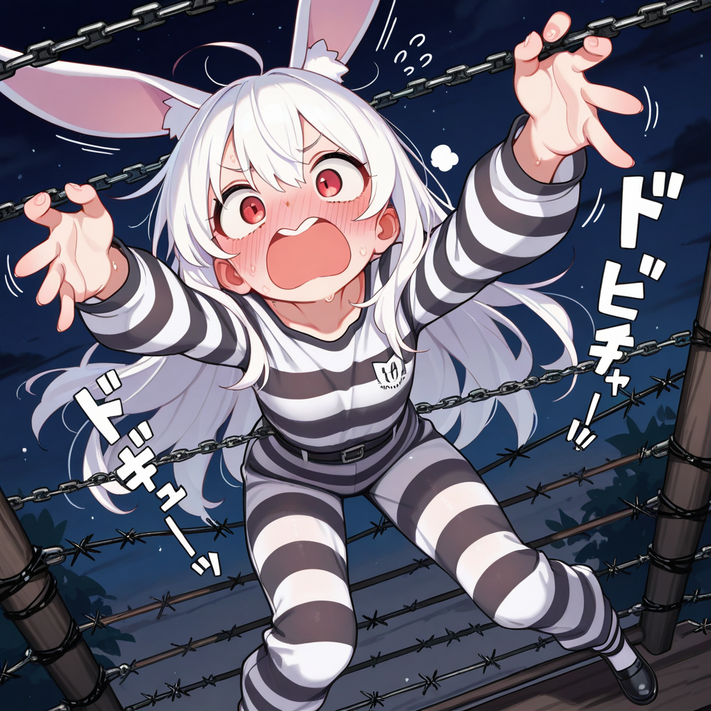 脱獄に失敗するうさぎちゃん