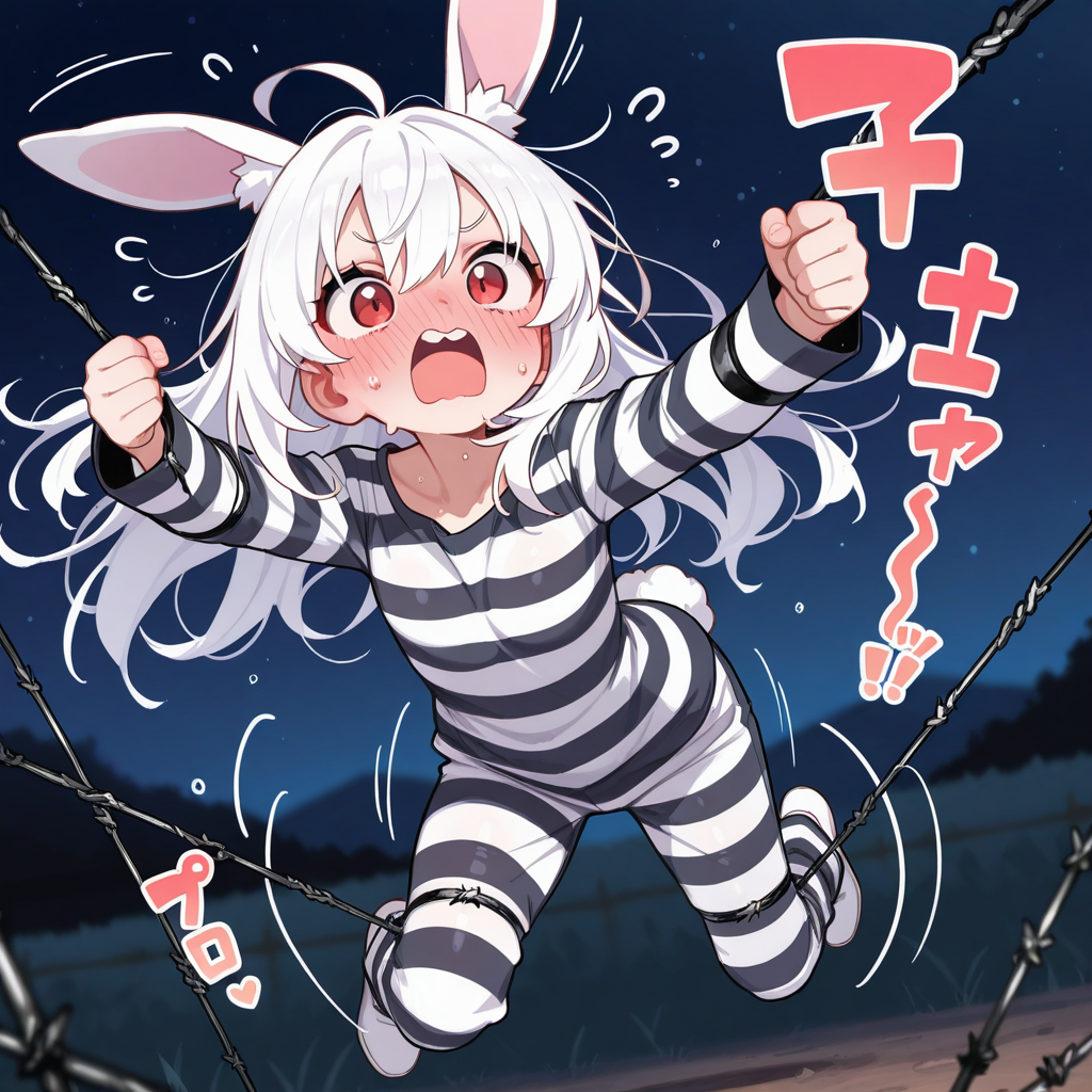 脱獄に失敗するうさぎちゃん