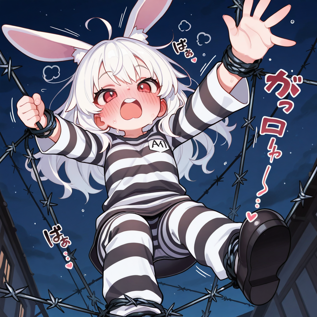 脱獄に失敗するうさぎちゃん