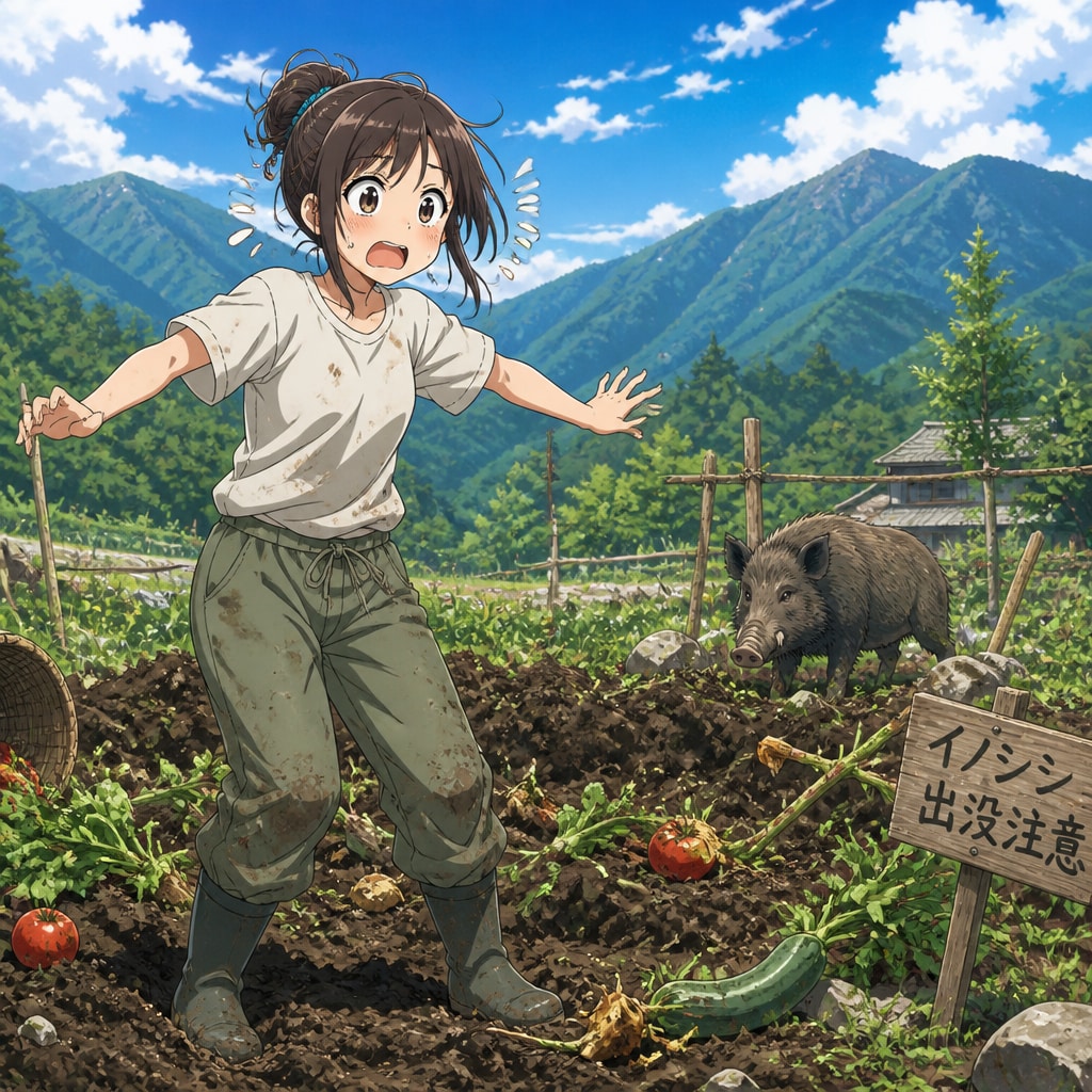 夏のイノシシ被害