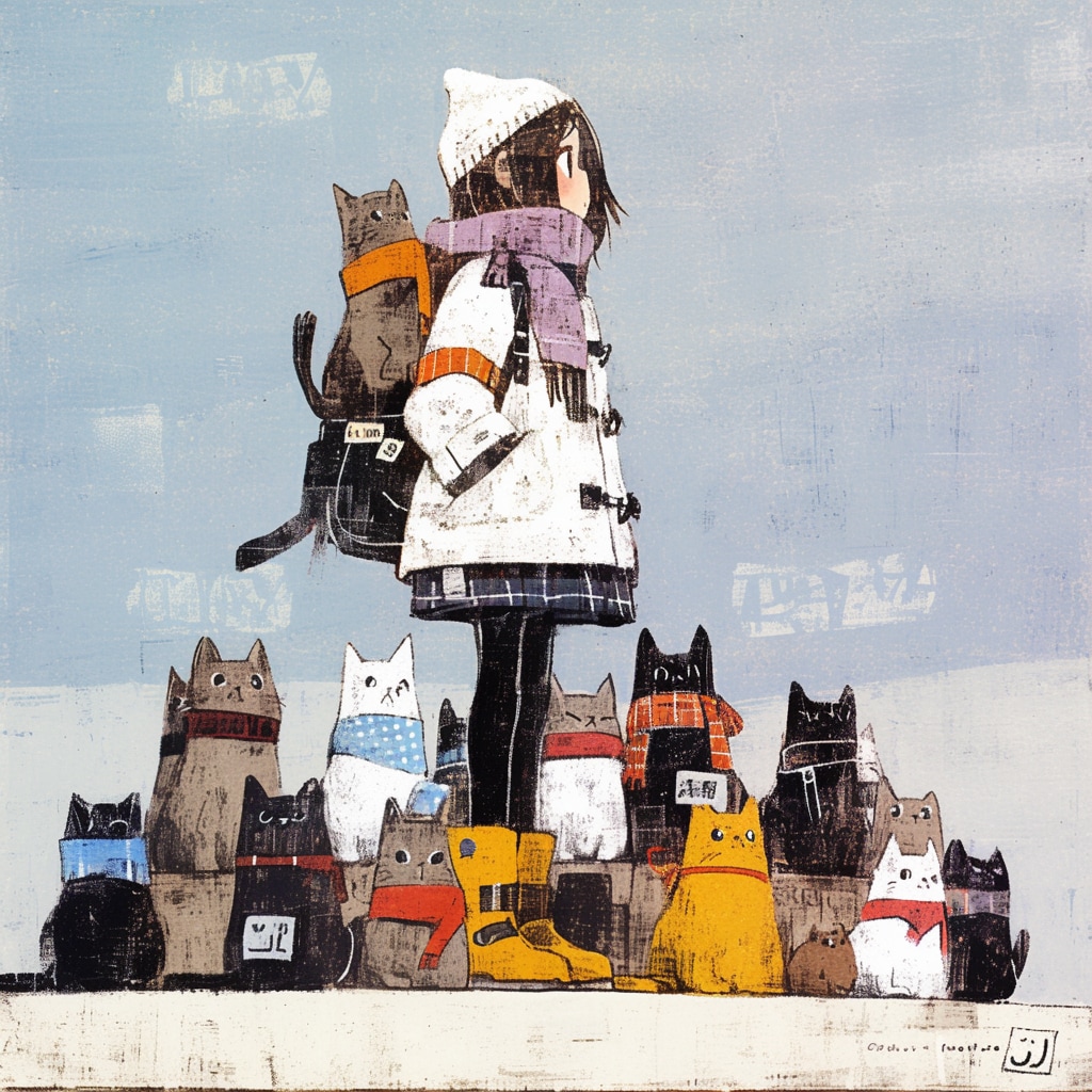 バス待ちの集団