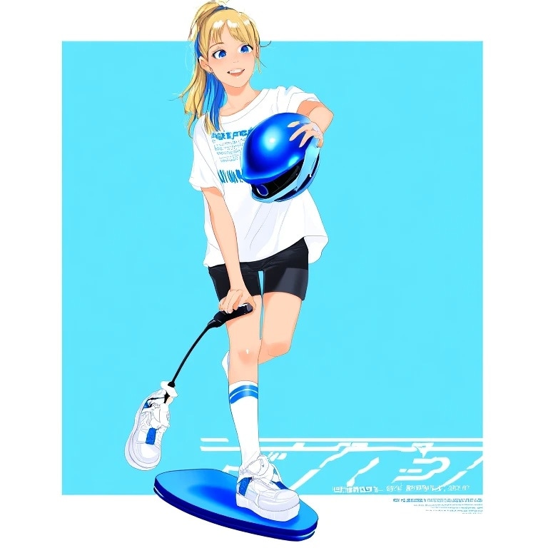 キックボード少女　３ | の人気AIイラスト・グラビア