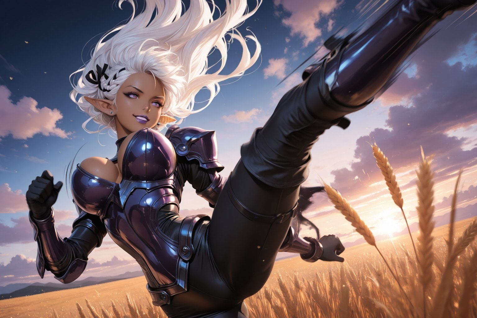 Beautiful Dark Elf（漆黒の傭兵・ダークエルフ【プロフィール・自己紹介／格闘 篇】）