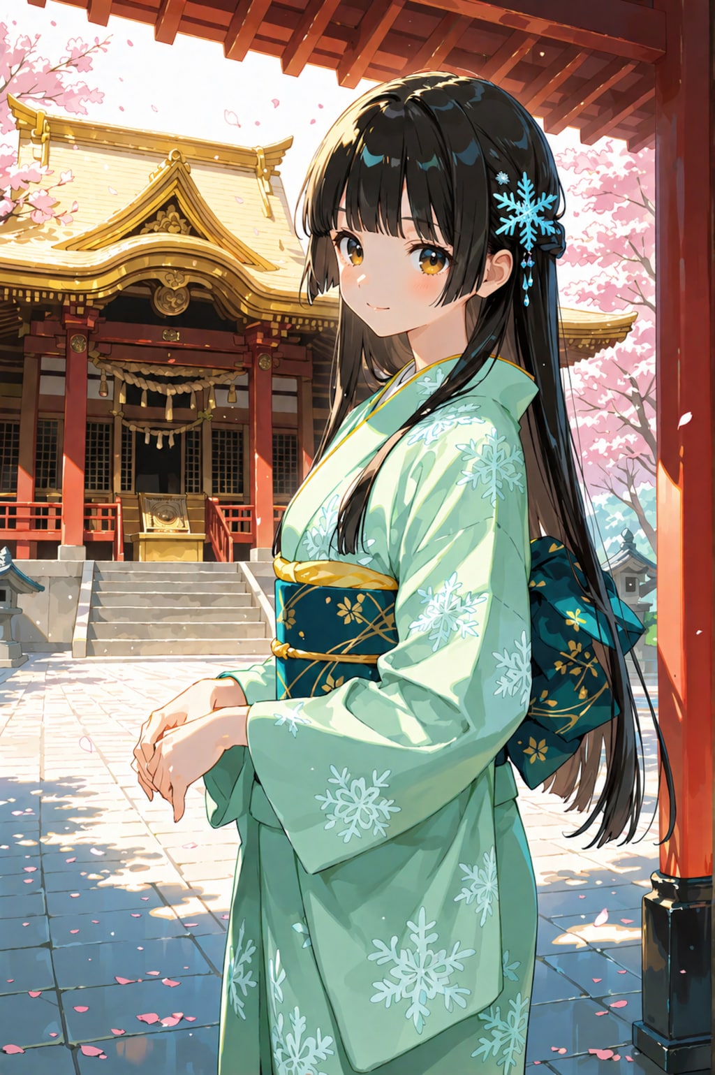 金の寺に雪娘【金言企画】