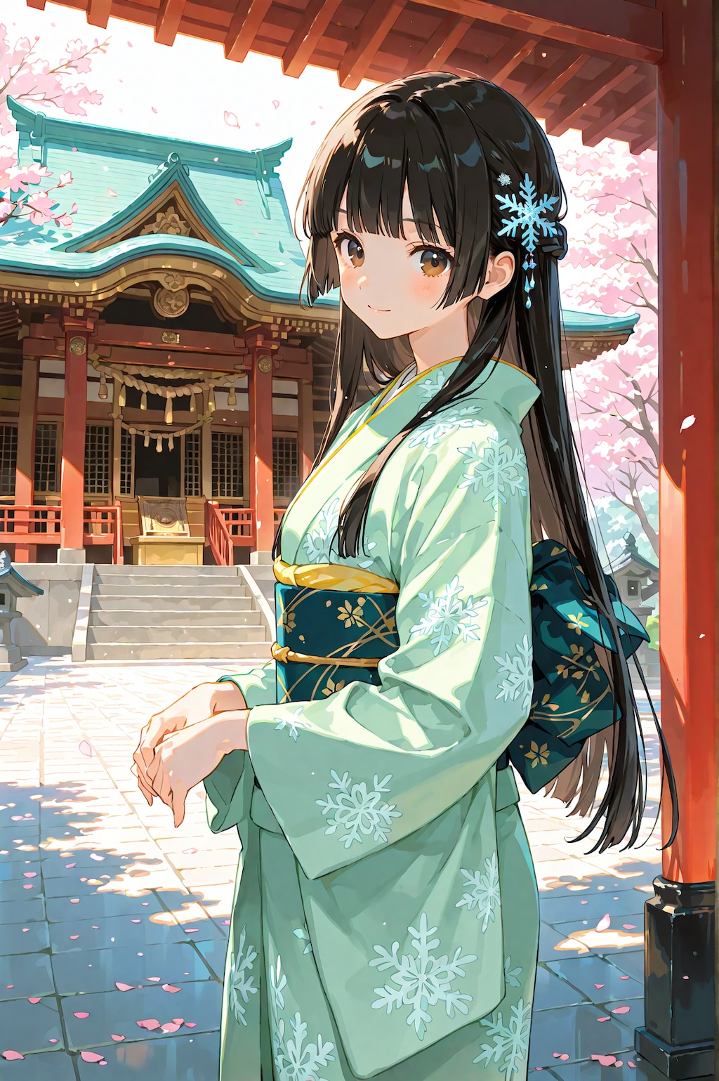 金の寺に雪娘【金言企画】