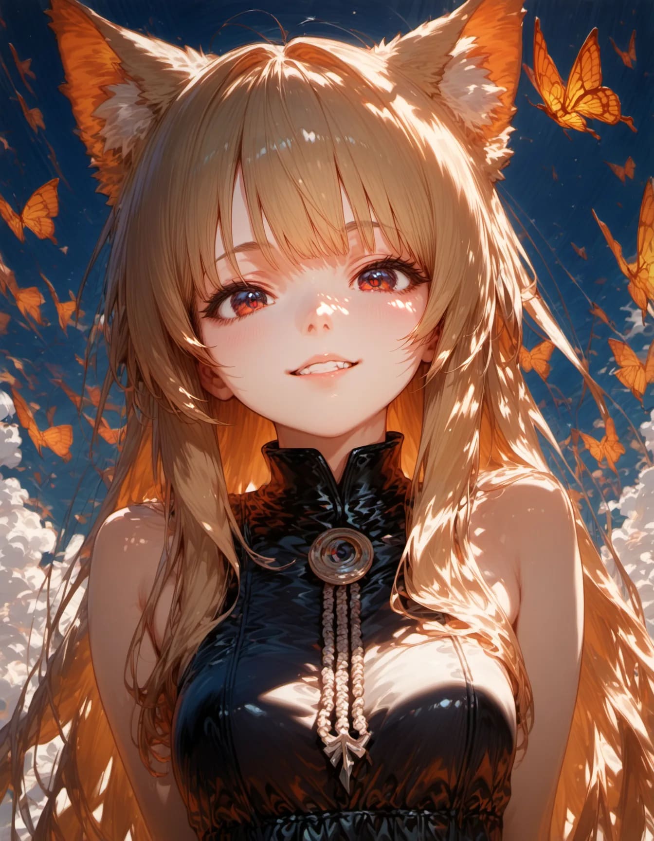 A Smile Lit by Butterflies | の人気AIイラスト・グラビア