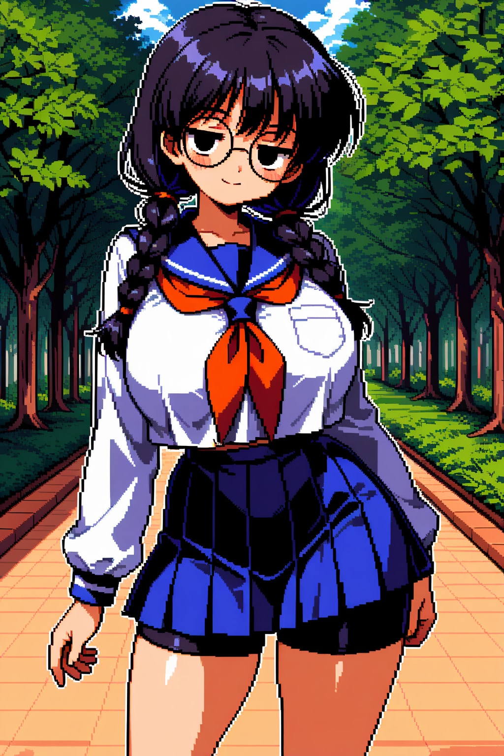 ドット絵なおさげちゃん | の人気AIイラスト・グラビア