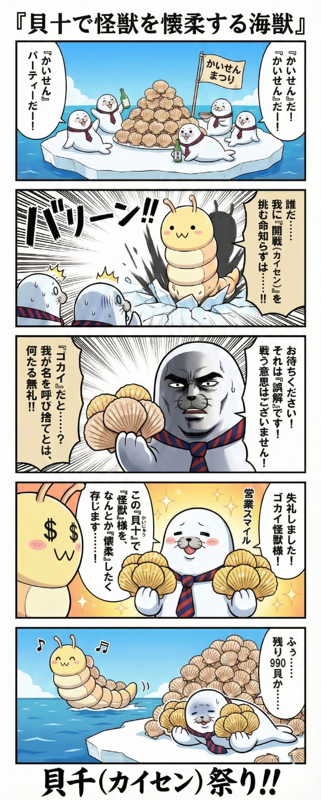 『貝十で怪獣を懐柔する海獣』 | の人気AIイラスト・グラビア