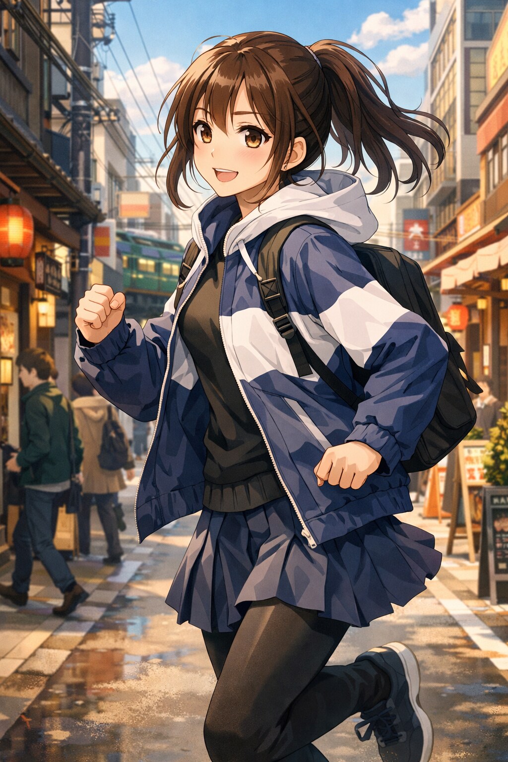 街を駆ける女性 | の人気AIイラスト・グラビア
