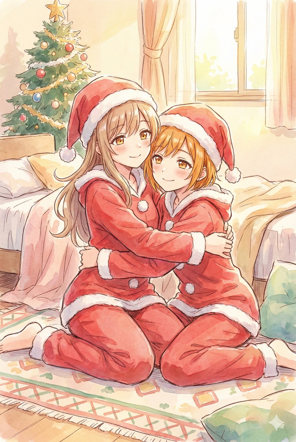 寝起きの姉妹🐰🐼