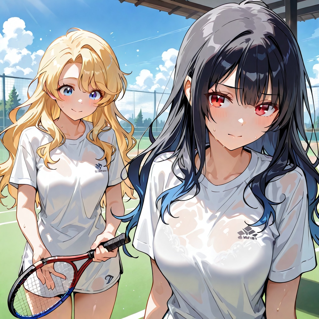 ホテルの庭でテニス🎾