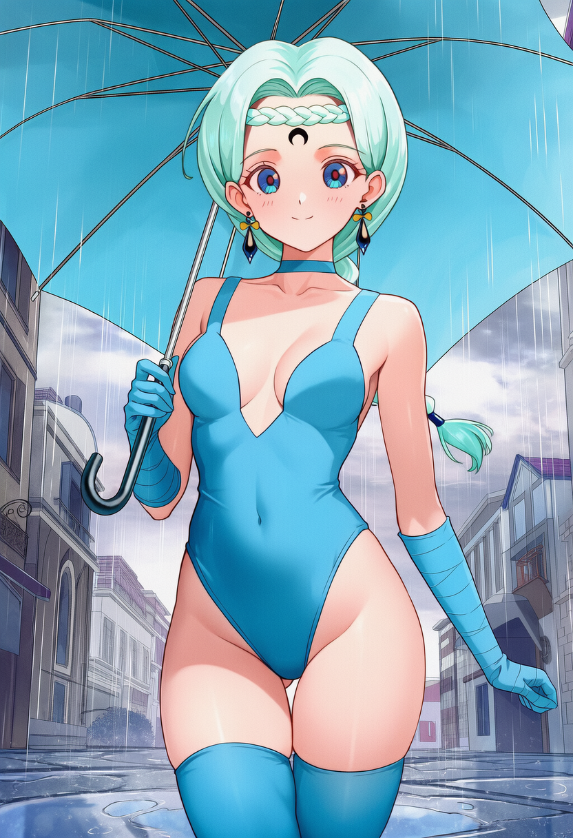 傘を持つベルチェ