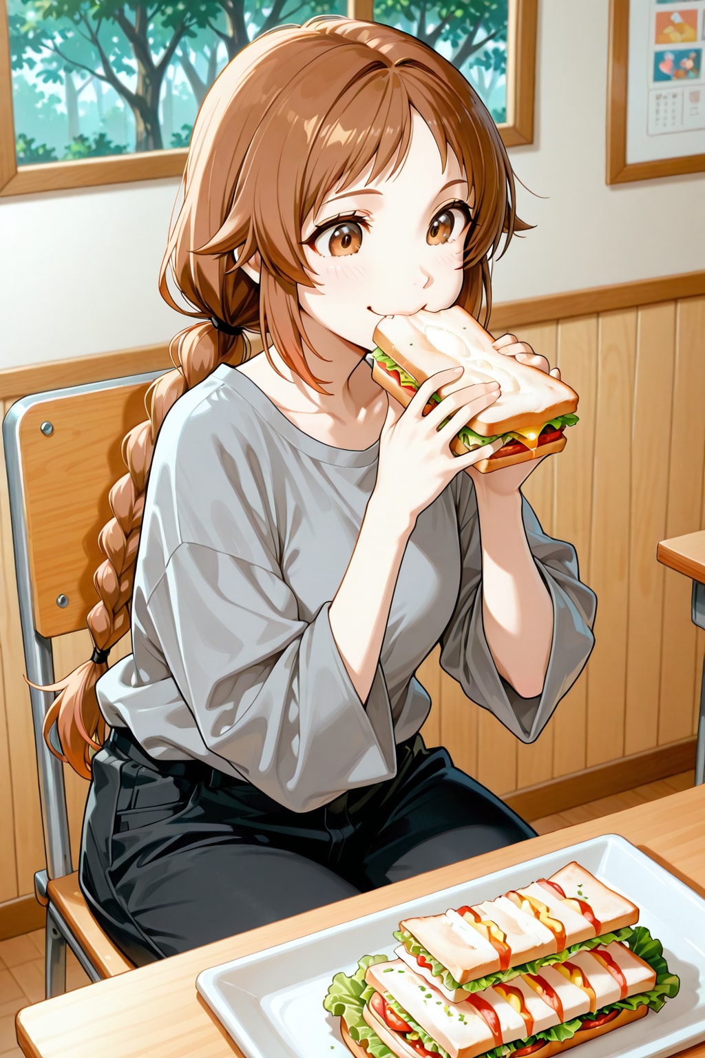 お昼はサンドイッチ