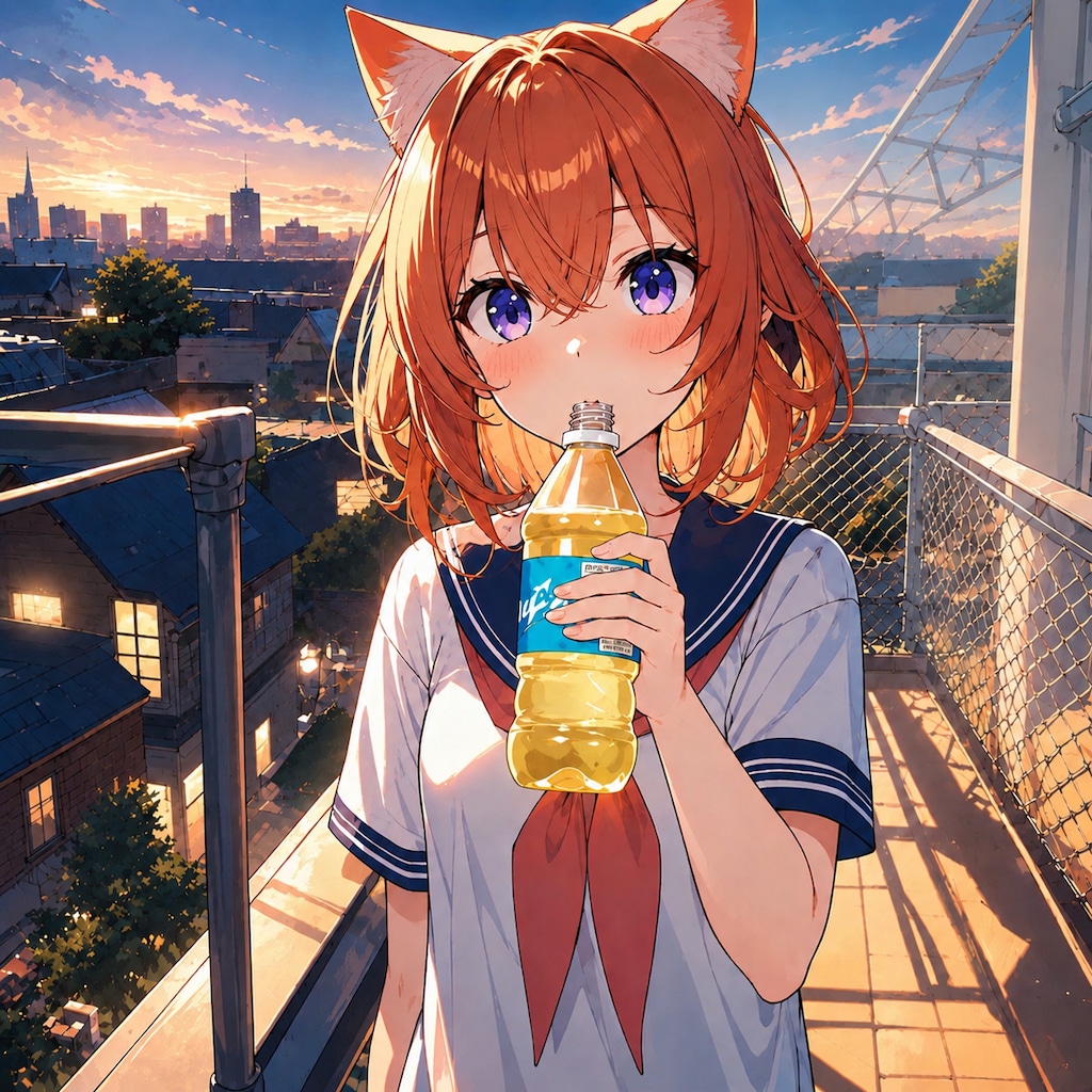 夕暮れに、飲む？