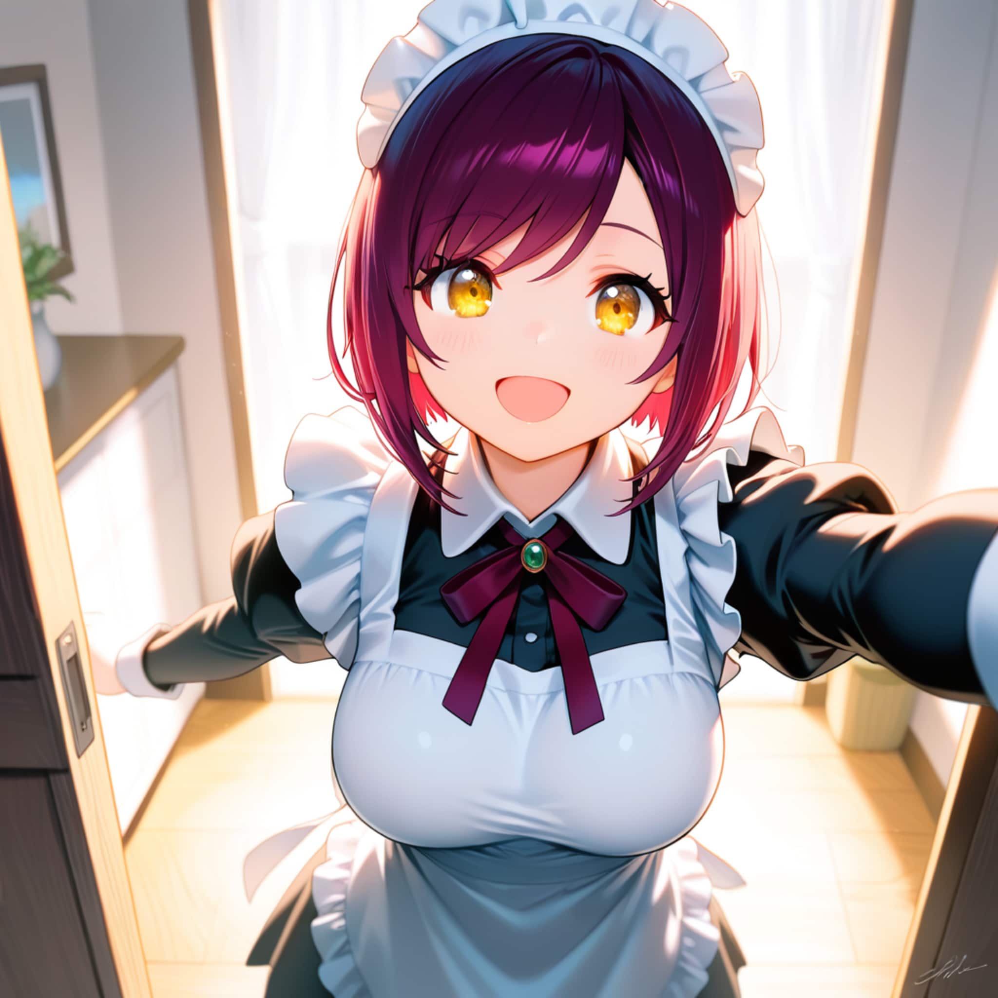 おはようございます（挨拶メイドの芽衣ちゃん） | の人気AIイラスト・グラビア