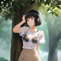 雨宿りする濡れ濡れ奥さん（雨宿り２） 7枚目