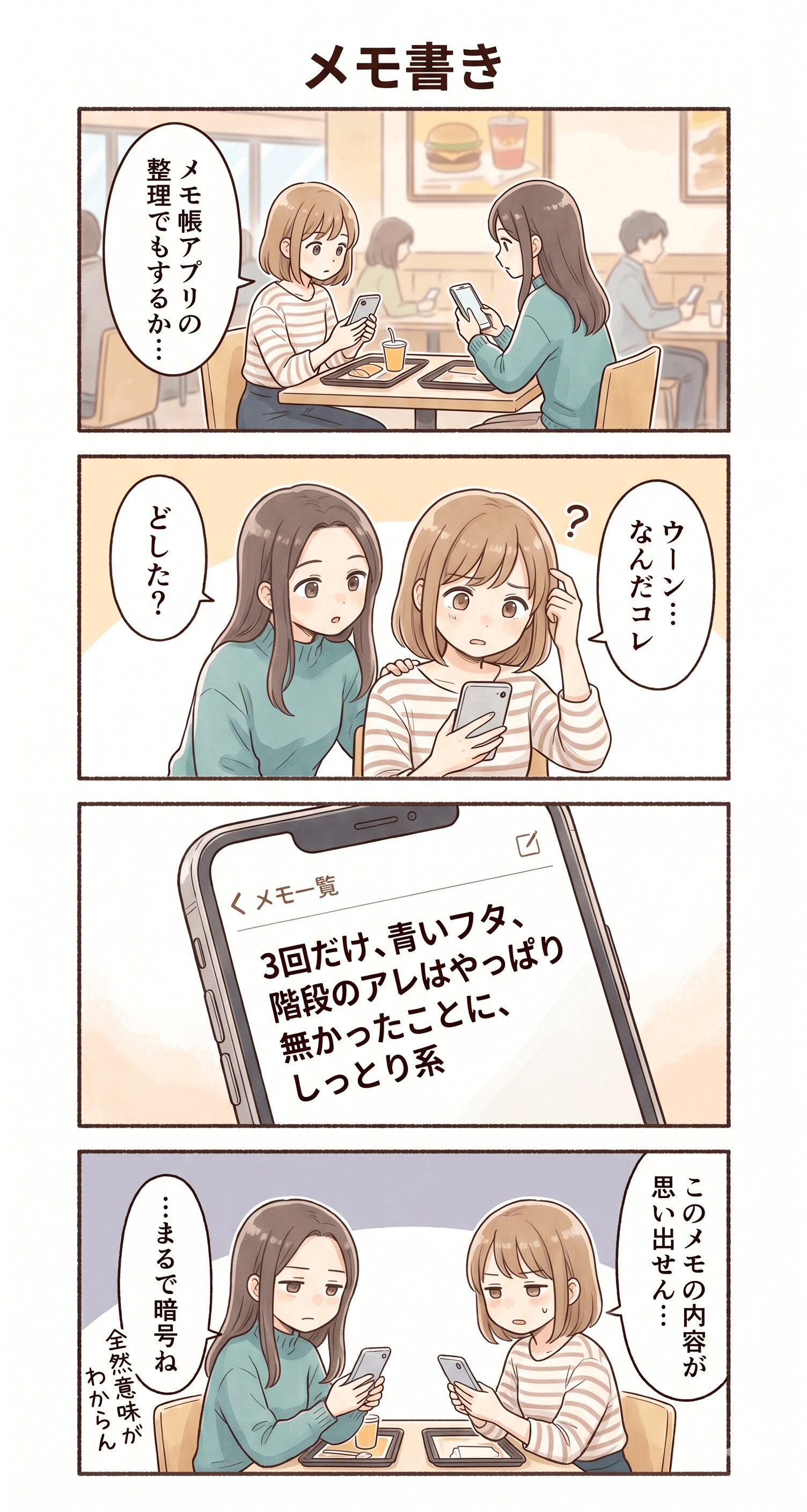 #44 ゆる日常4コマ「メモ書き」