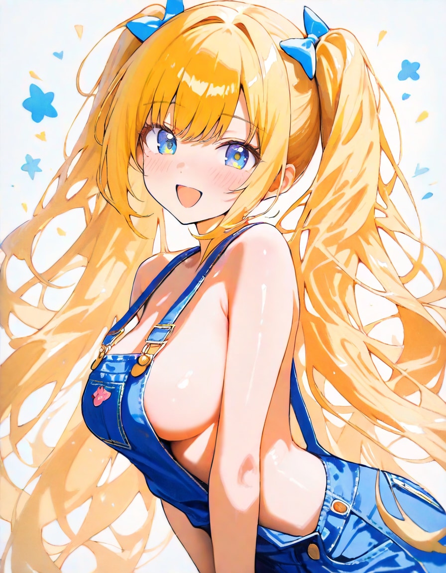 裸オーバーオール