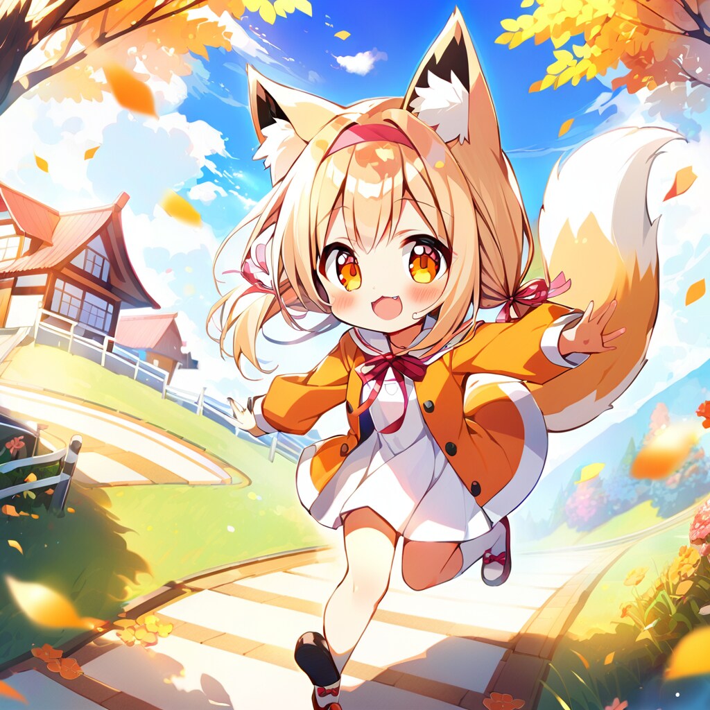 元気な狐の女の子