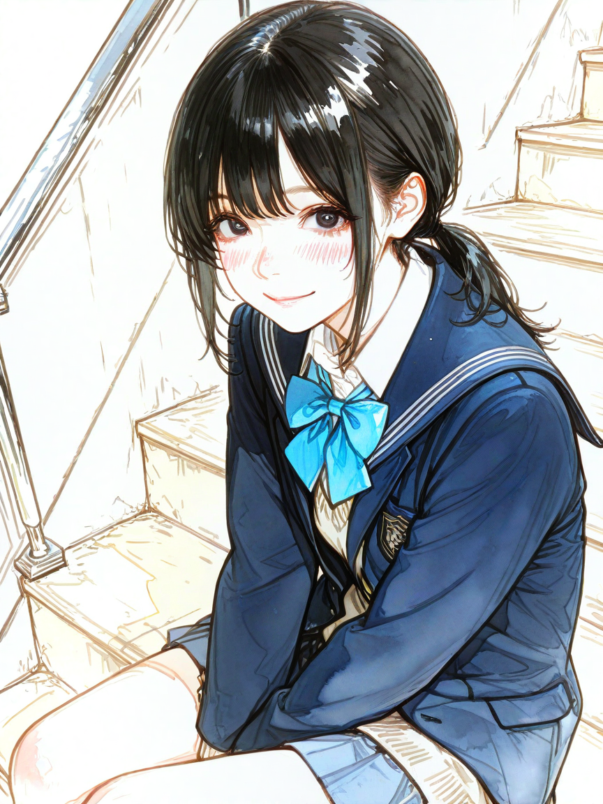 階段で待ち伏せ | の人気AIイラスト・グラビア