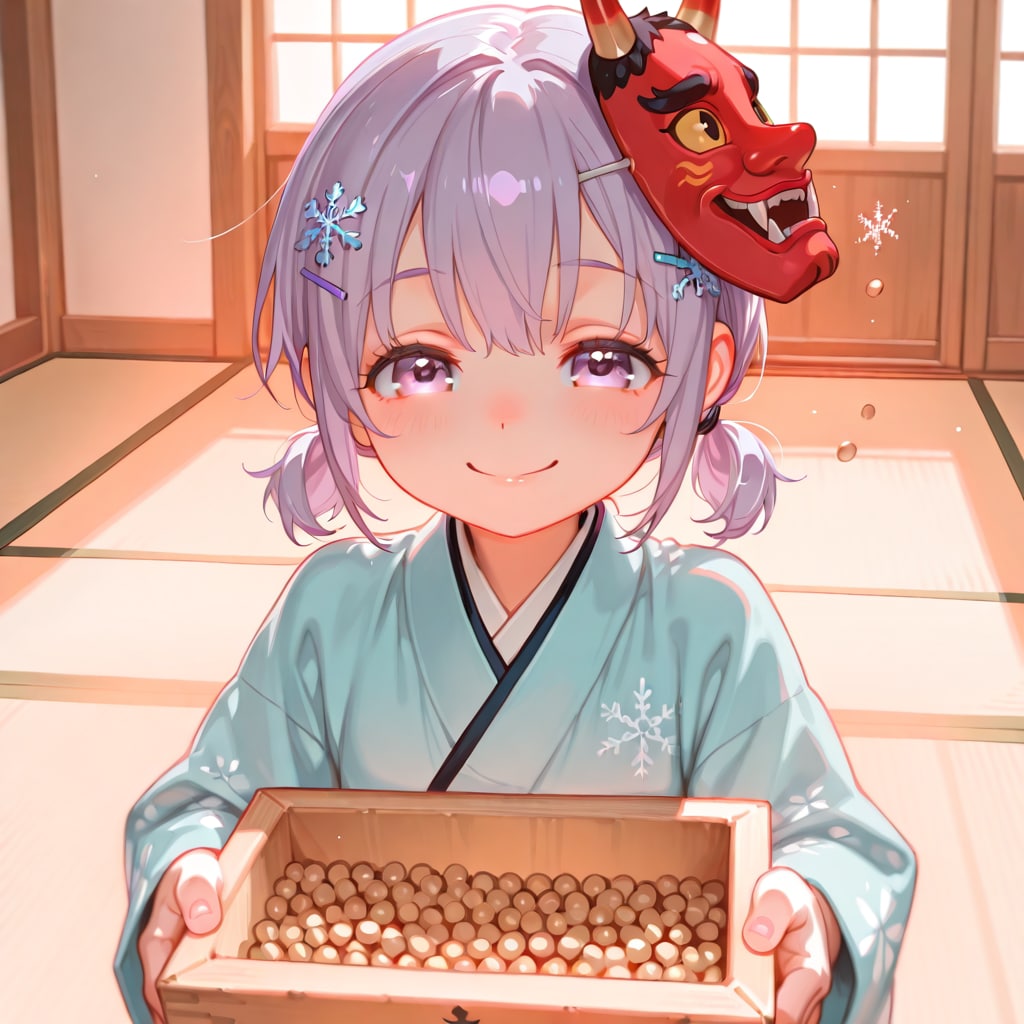 豆まきするよー٩(๑❛ᴗ❛๑)۶♡ | の人気AIイラスト・グラビア