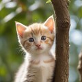 子猫の木登り 5枚目
