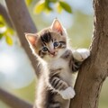 子猫の木登り 2枚目