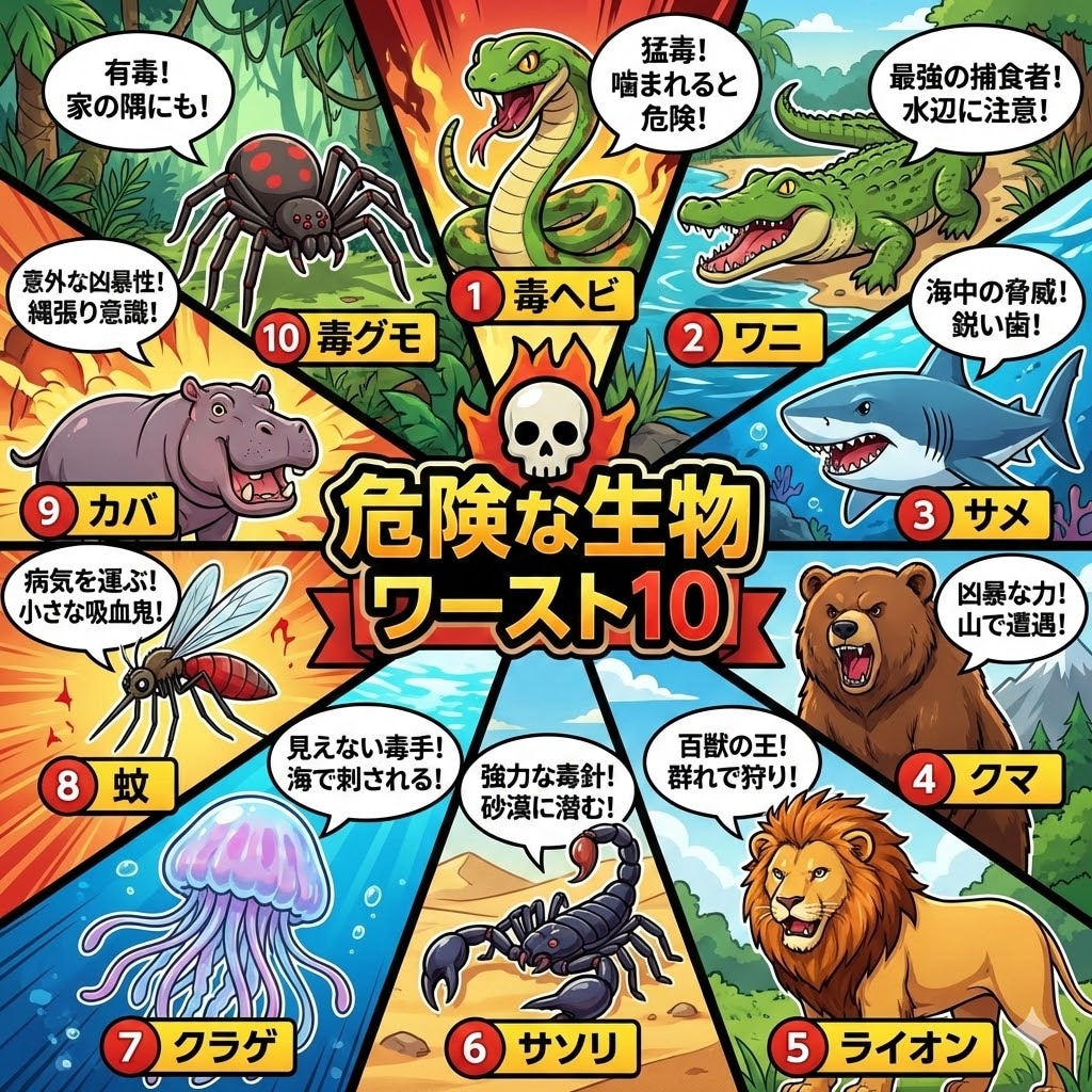 危険な生物ワースト10