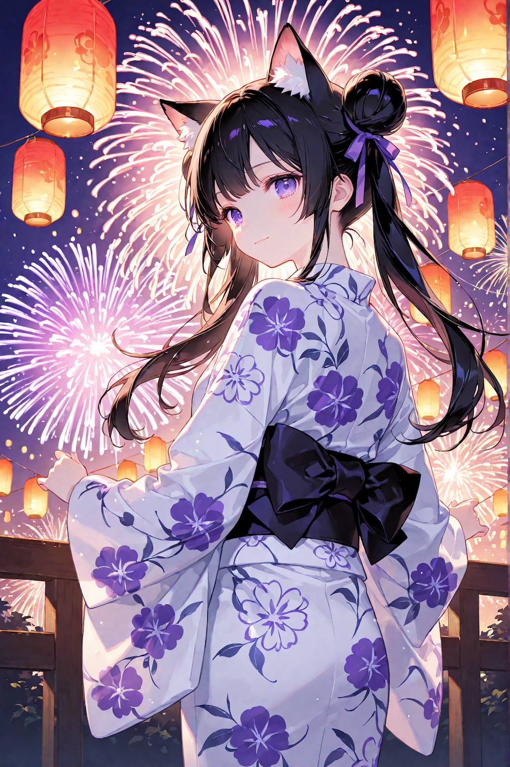 お団子に猫娘