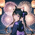 お団子に猫娘 5枚目