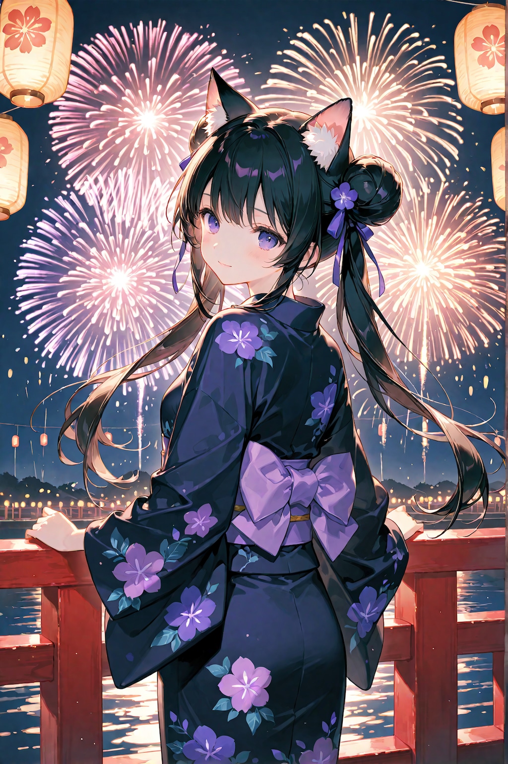 お団子に猫娘