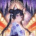 お団子に猫娘 4枚目