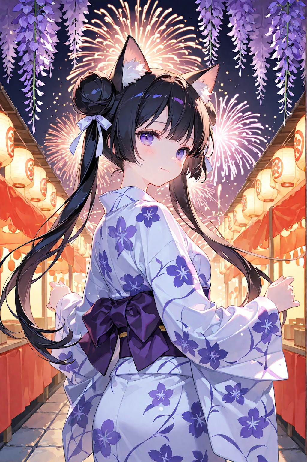 お団子に猫娘