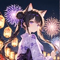 お団子に猫娘 2枚目