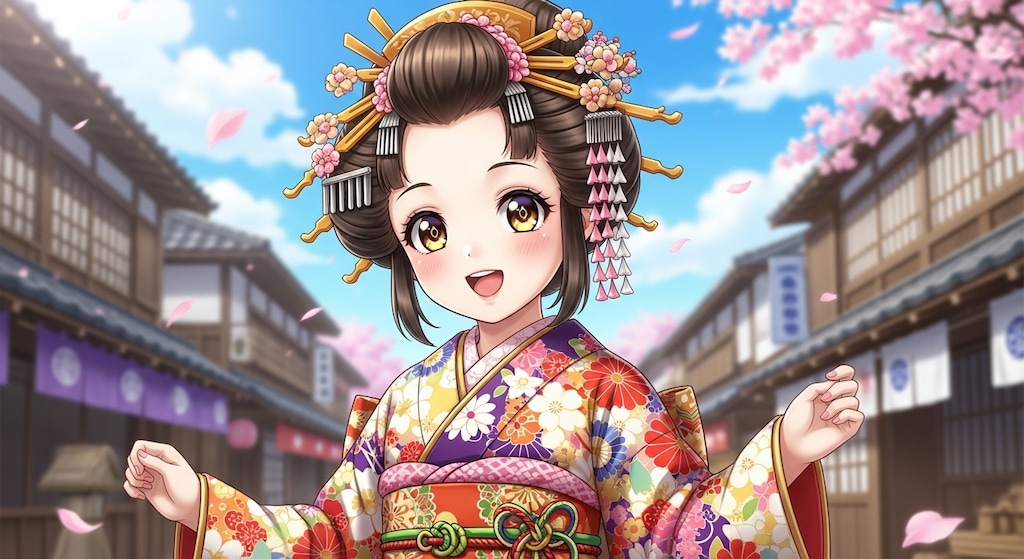 江戸時代の美少女の萌え絵