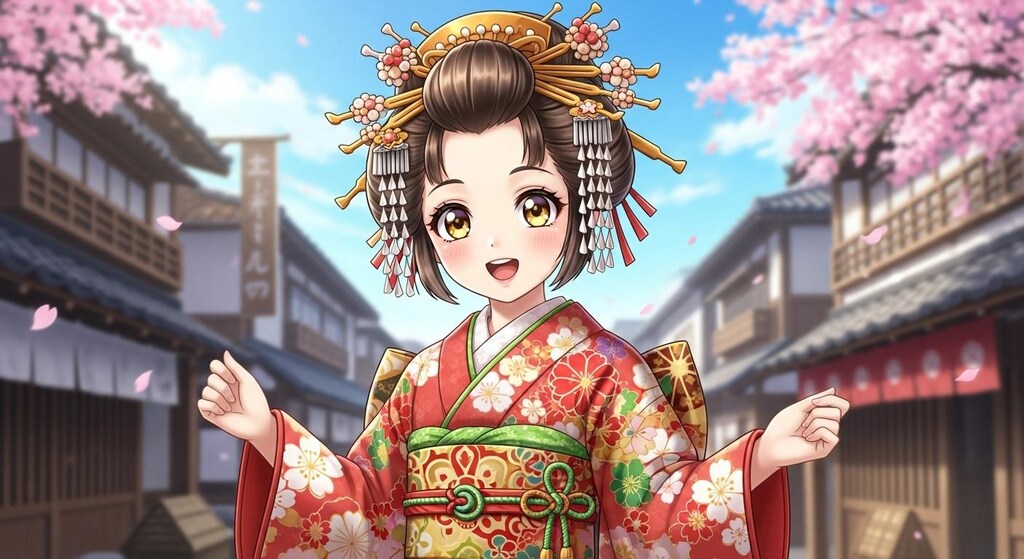 江戸時代の美少女の萌え絵