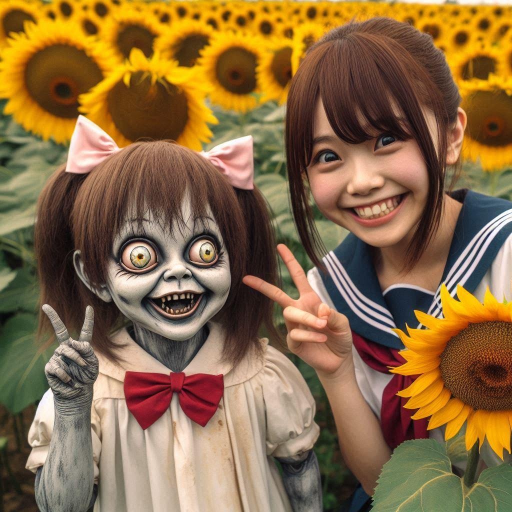（ホラー）ひまわり畑の少女