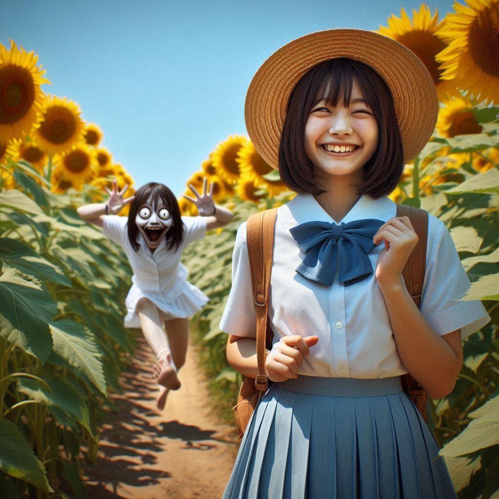 （ホラー）ひまわり畑の少女