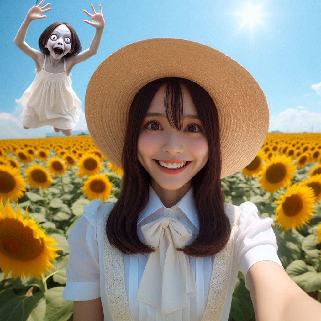（ホラー）ひまわり畑の少女