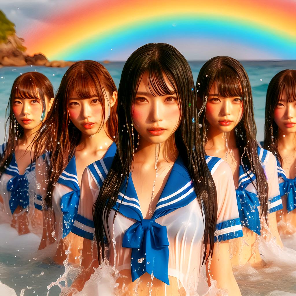 虹と海と女子高生