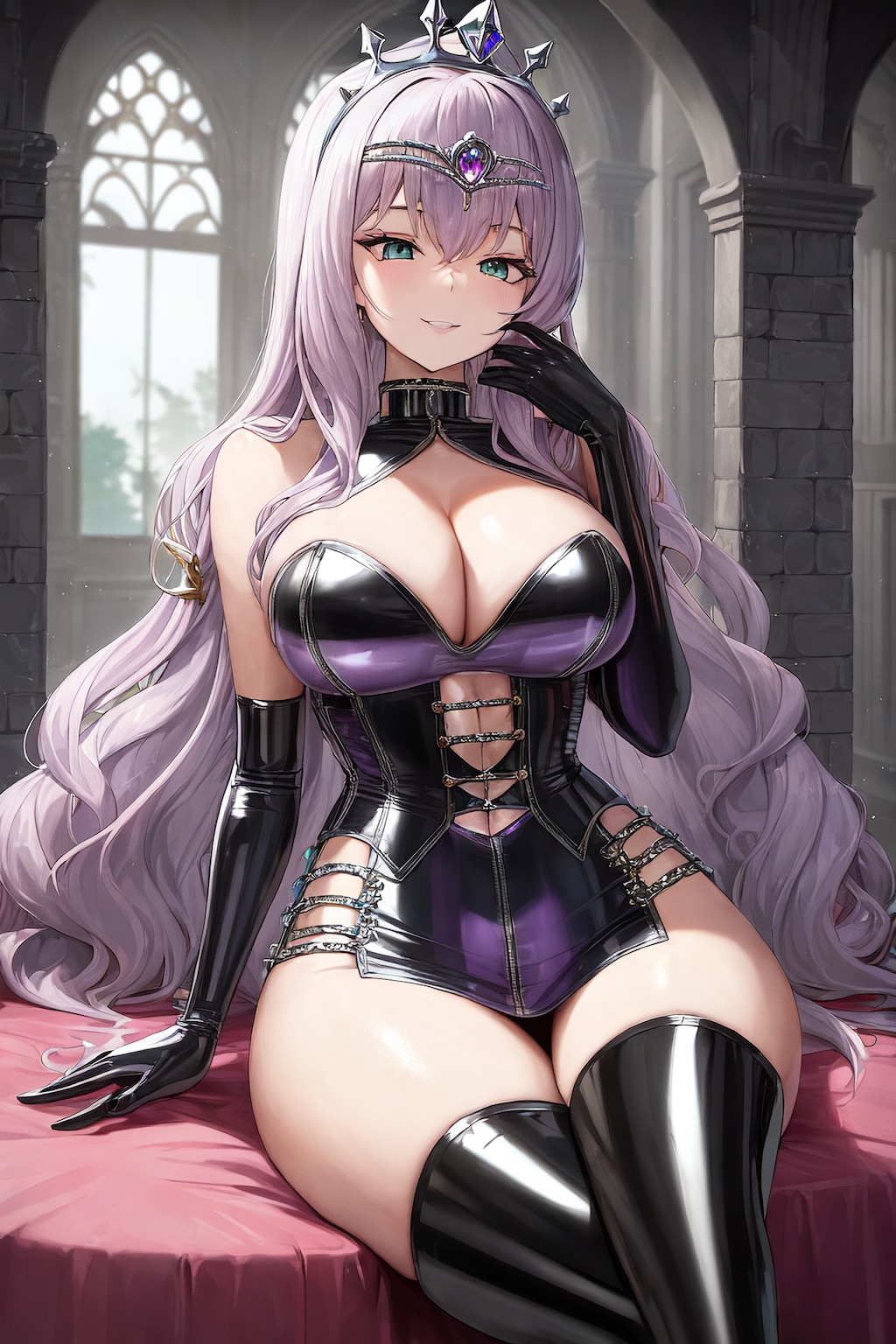 銀髪ロングドSボンデージプリンセスちゃん HolaraAI