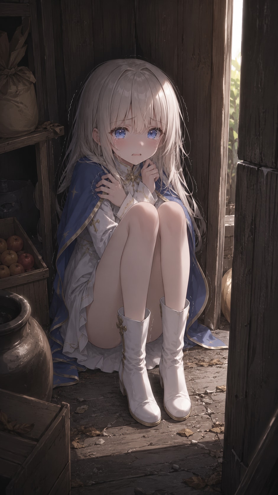 怯える神官少女。『お、お願い･･････助けて･･････』