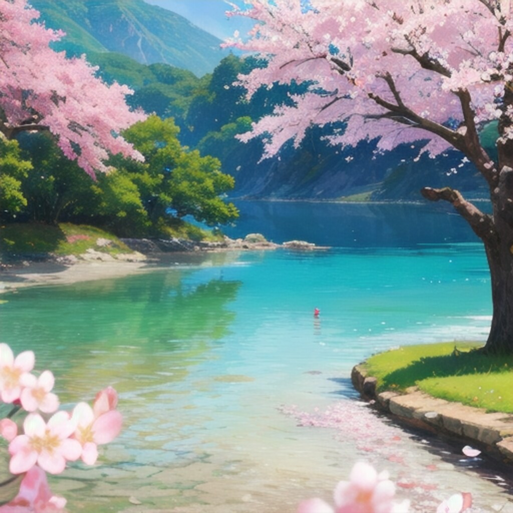 桜と川